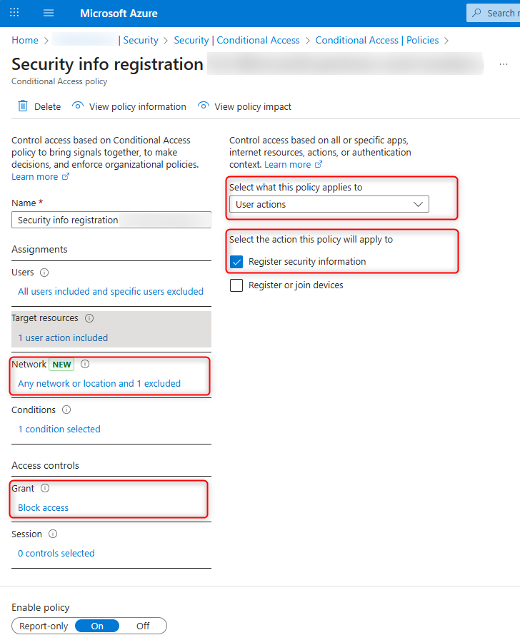 Conditional Access Policy preventing user from setting up MFA